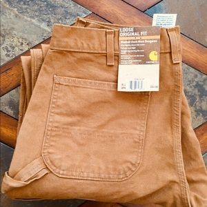 Carhartt Mens Washed Duck Work Dungaree sz 33x36